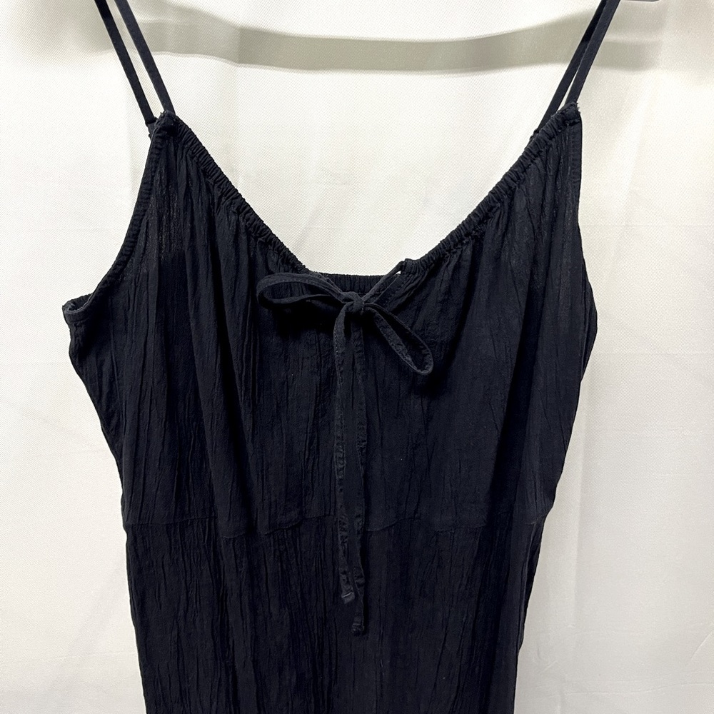 Old Navy Tie Front Maxi Dress, Crinkle fabric black shirt dress